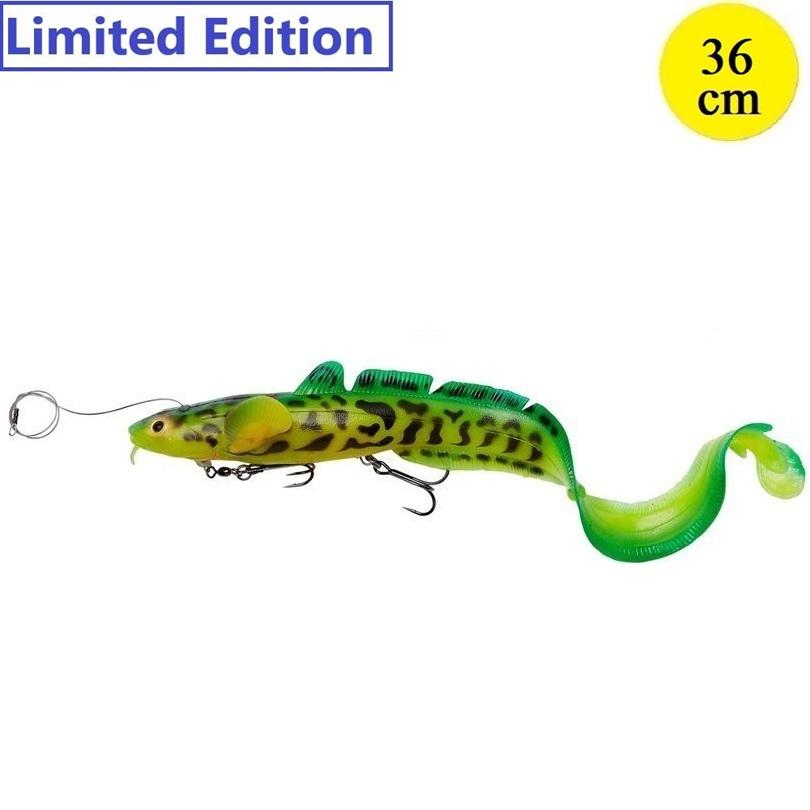 Savage Gear 3D Line Thru Burbot 36cm | Black Gold UV