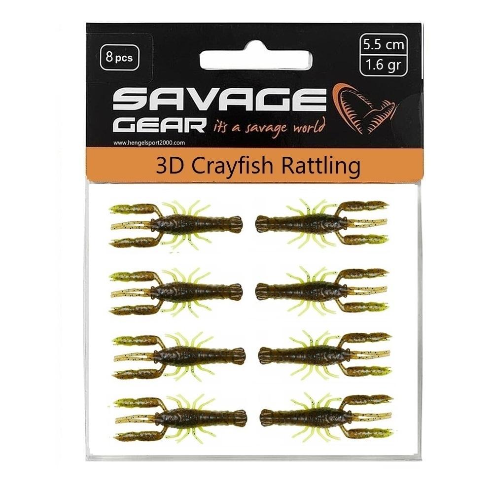 Savage Gear 3D Crayfish Rattling 5,5cm (8 pcs) | Motor Oil UV