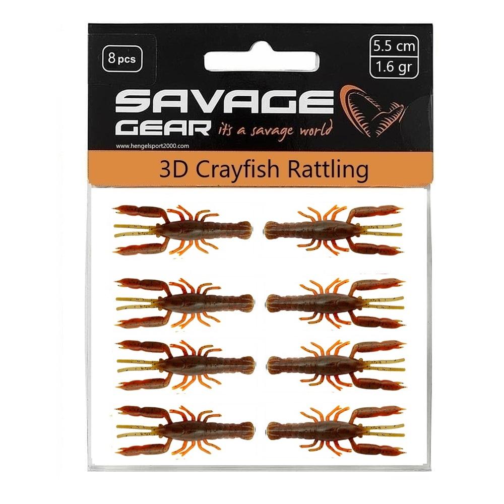 Savage Gear 3D Crayfish Rattling 5,5cm (8 pcs) | Motor Oil UV