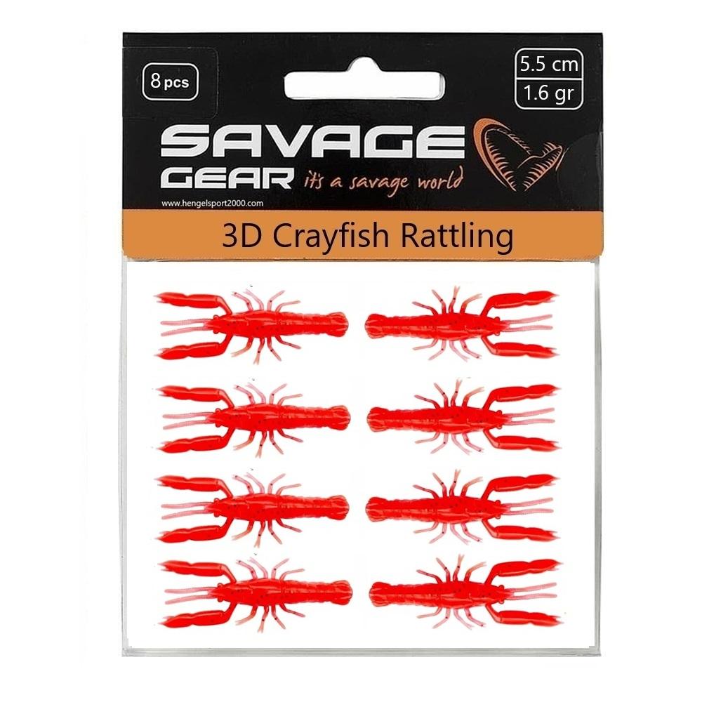 Savage Gear 3D Crayfish Rattling 5,5cm (8 pcs) | Motor Oil UV