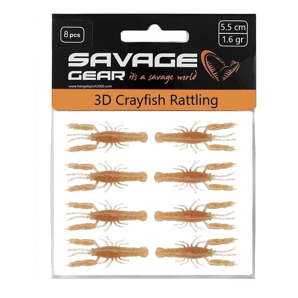 Savage Gear 3D Crayfish Rattling 5,5cm (8 pcs) | Motor Oil UV