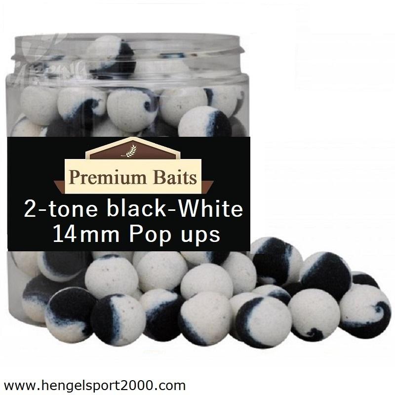Premium 2-Tone Black White-Black Pop Up 14mm