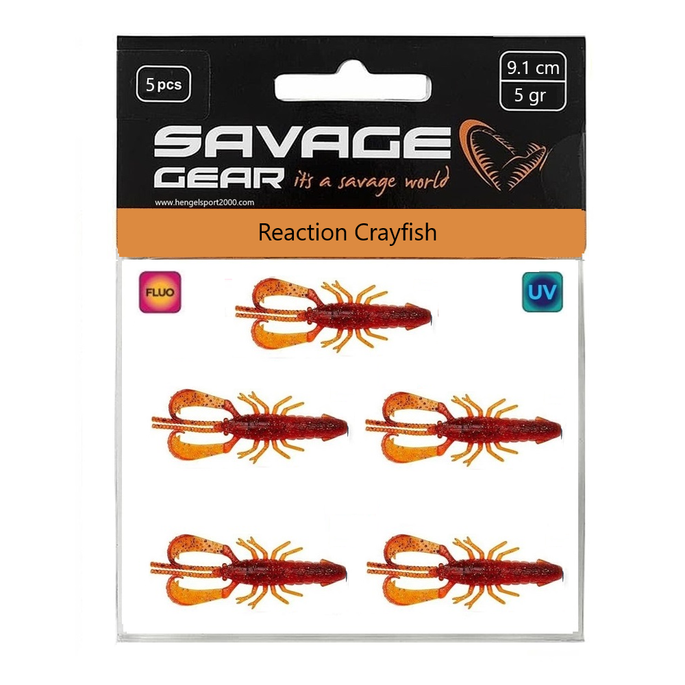 Savage Gear Reaction Crayfish 9,1cm (5 pcs) | Green Pumpkin