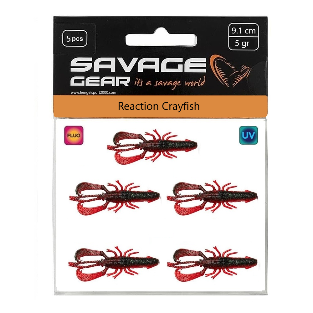 Savage Gear Reaction Crayfish 9,1cm (5 pcs) | Green Pumpkin