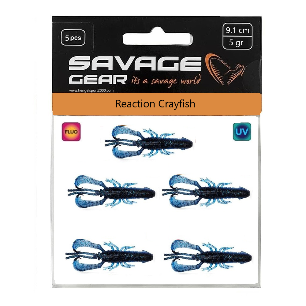 Savage Gear Reaction Crayfish 9,1cm (5 pcs) | Green Pumpkin