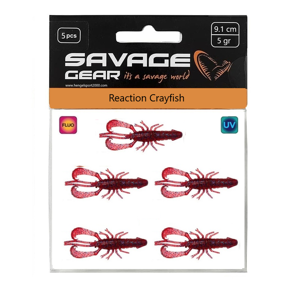 Savage Gear Reaction Crayfish 9,1cm (5 pcs) | Green Pumpkin