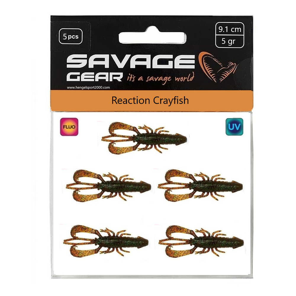 Savage Gear Reaction Crayfish 9,1cm (5 pcs) | Green Pumpkin