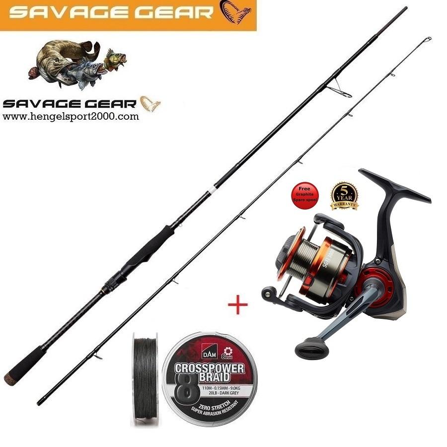 Roofvis Set SG2 Power Game Rod 198cm 20-60 gram Plus SG2 Molen en gevlochten lijn