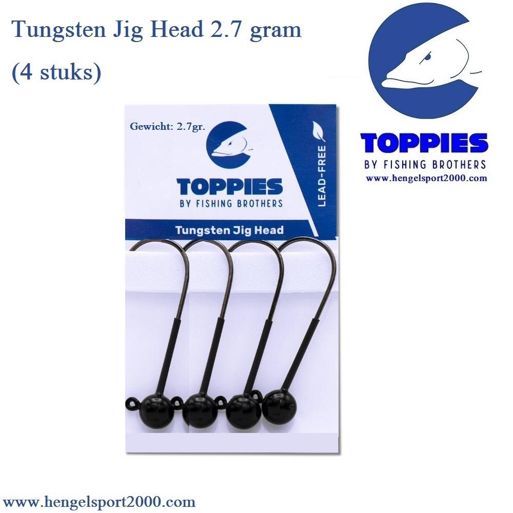 Toppies Fishing Tungsten Jigheads Black 2.7 gram