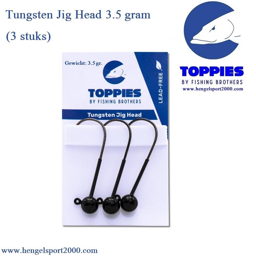 Toppies Fishing Tungsten Jigheads Black 3.5 gram