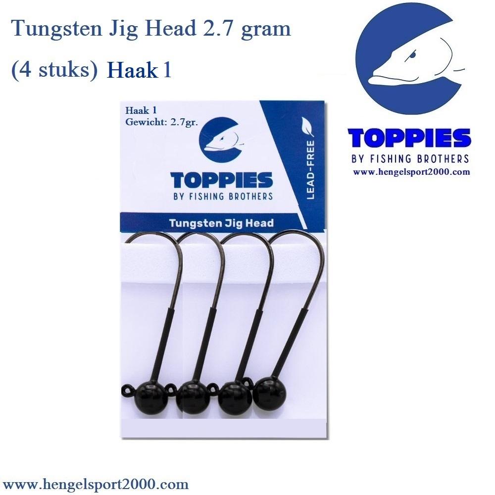 Toppies Fishing Tungsten Jigheads Black Hook 1 | 3,5 gram (3 PCS)