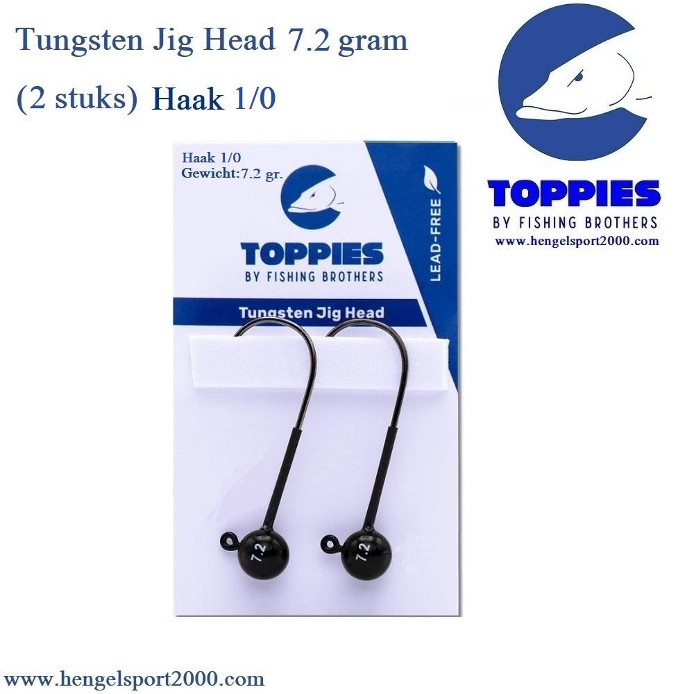 Toppies Fishing Tungsten Jigheads Black Hook 1-0 | 7,2 gram (2 PCS)