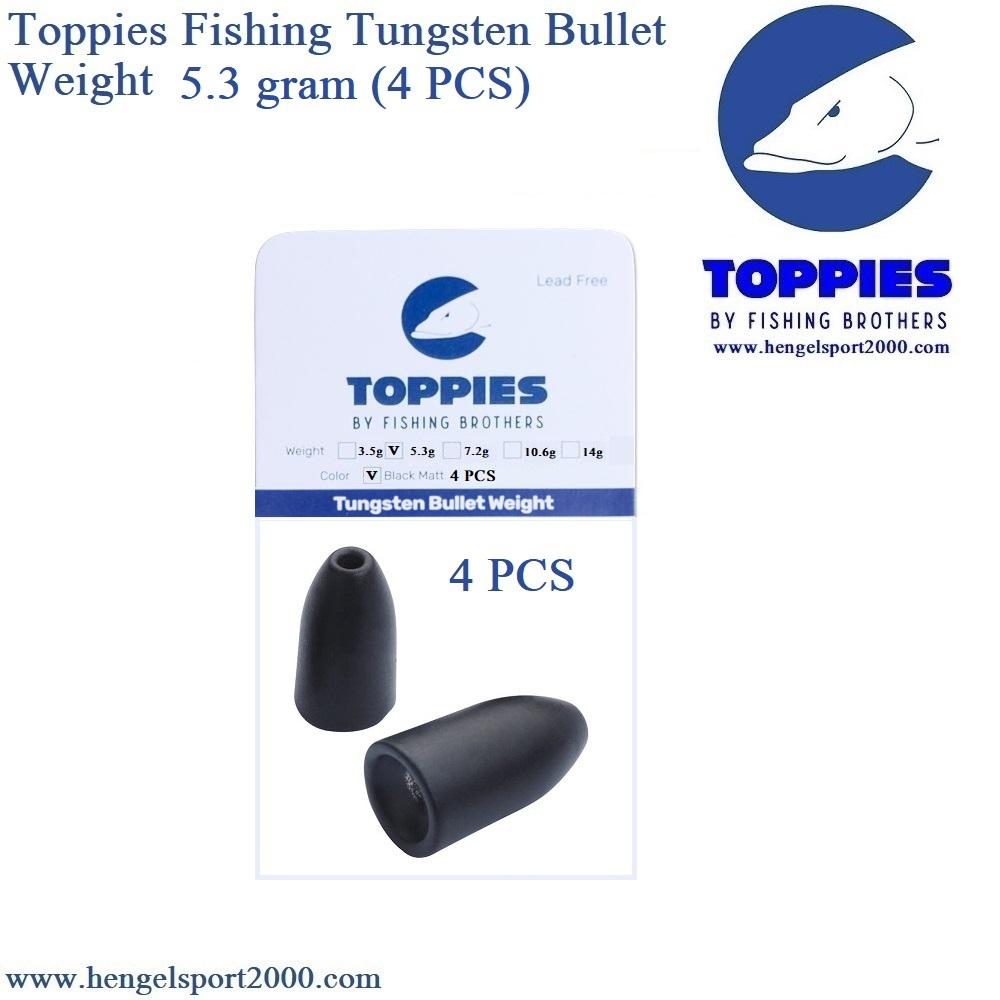 Toppies Fishing Tungsten Bullet Weight | 3.5g (5PCS)
