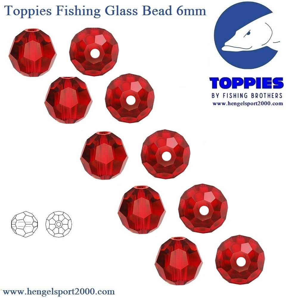 Toppies Fishing Glass Beads 6mm  | Black (10PCS)