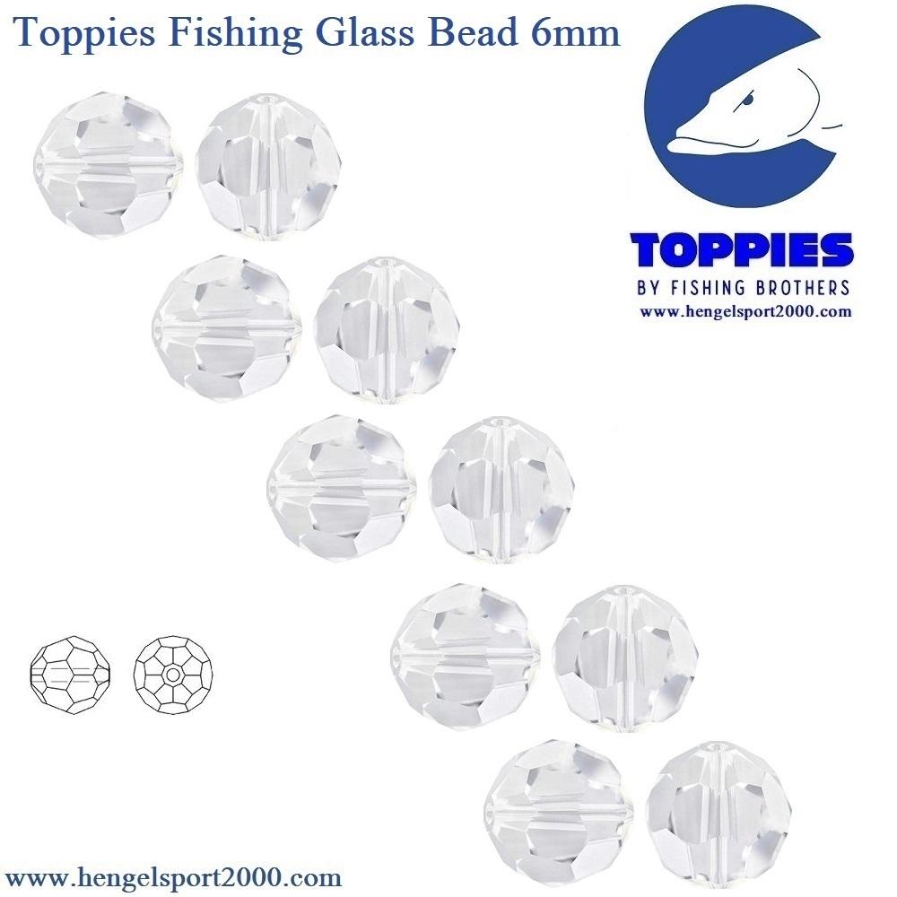 Toppies Fishing Glass Beads 6mm  | Crystal (10PCS)