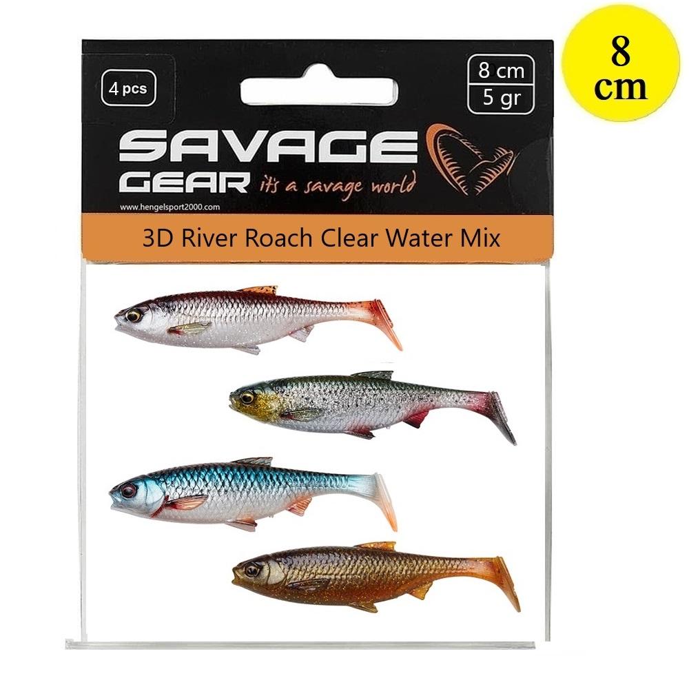 Savage Gear 3D River Roach Clear Water Mix 8cm (4 pcs)