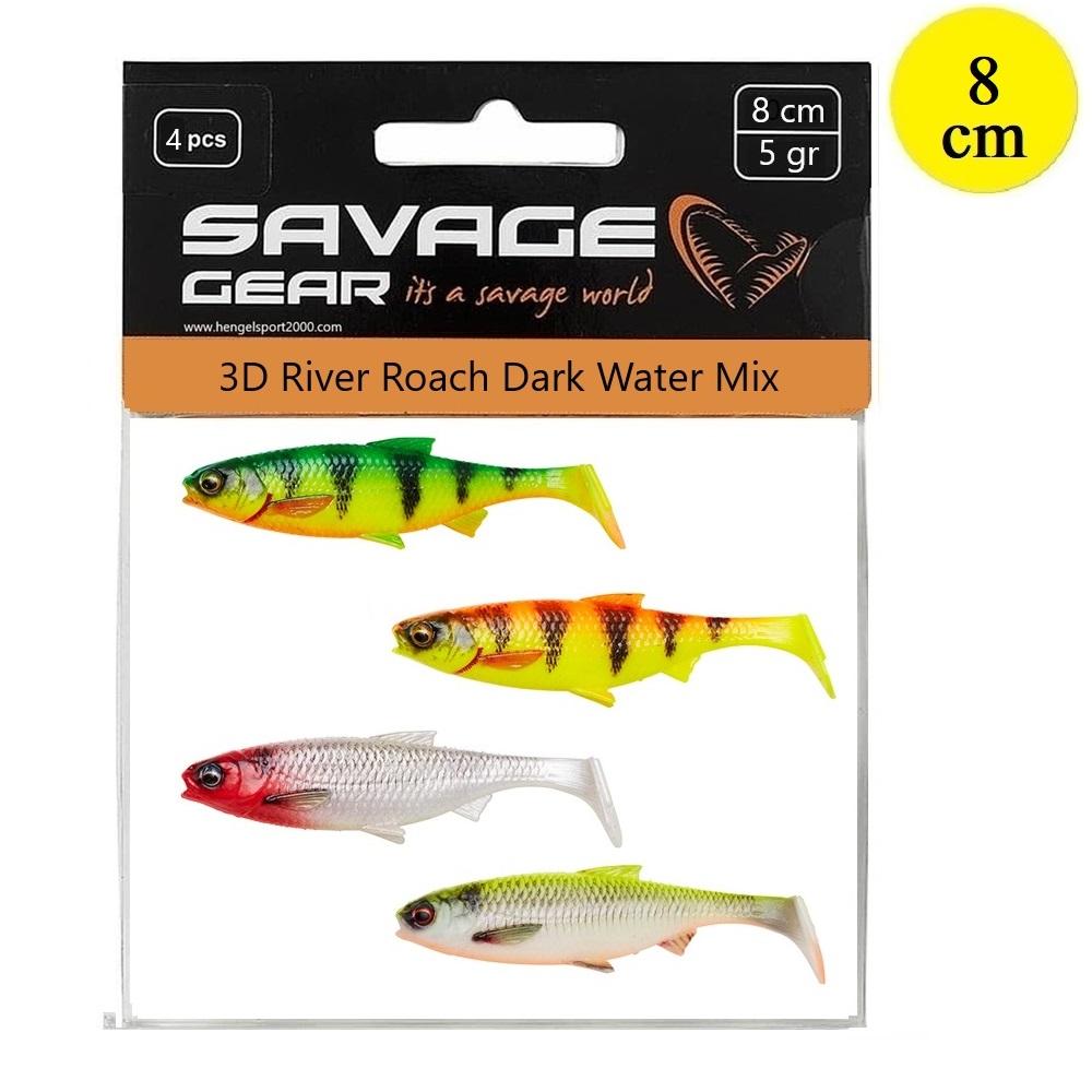 Savage Gear 3D River Roach Dark Water Mix 8cm (4 pcs)