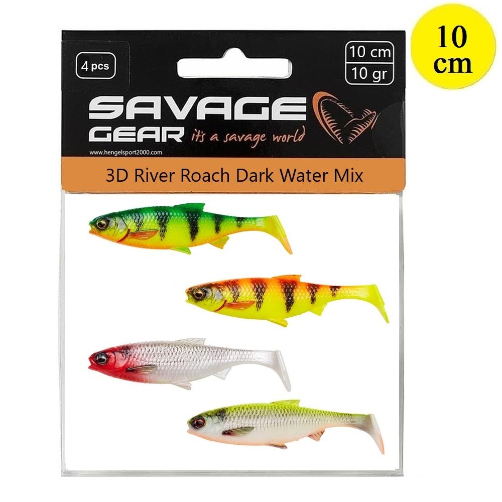 Savage Gear 3D River Roach Dark Water Mix 10cm (4 pcs)