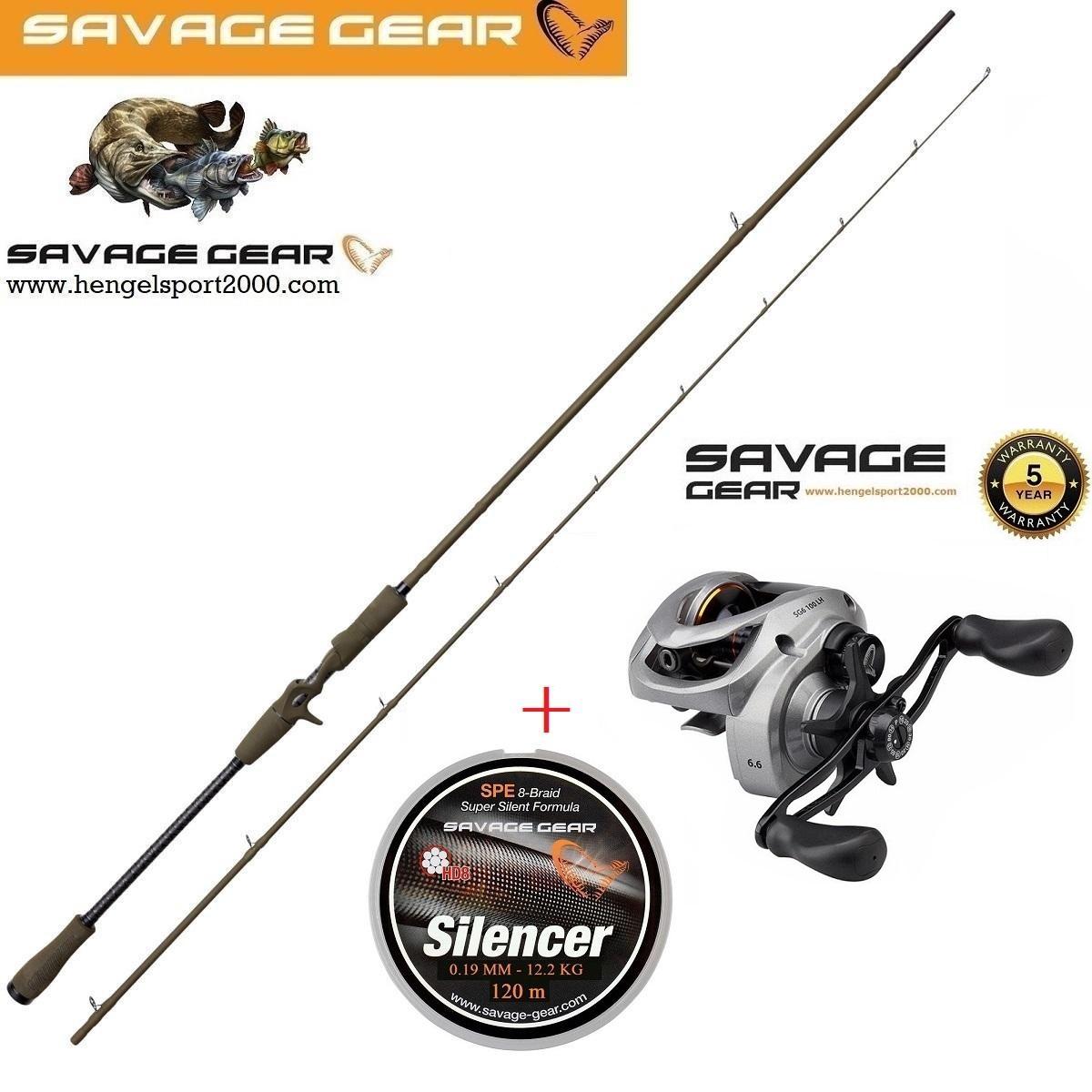 Roofvis Set SG4 Power Game Trigger Rod 221cm 20-60 gram en Reel en gevlochten lijn