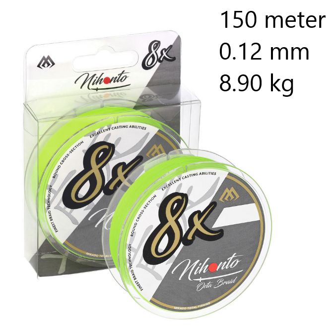 Nihonto Octa 8 braid Yellow 150 meter | 0.12 mm 8.90 kg