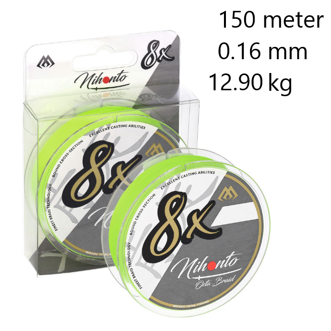 Nihonto Octa 8 braid Yellow 150 meter | 0.12 mm 8.90 kg