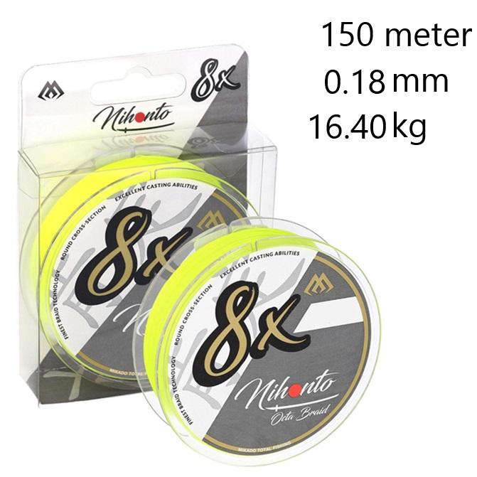 Nihonto Octa 8 braid Yellow 150 meter | 0.20 mm 18.10 kg