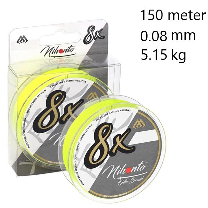 Nihonto Octa 8 braid Yellow 150 meter | 0.12 mm 8.90 kg