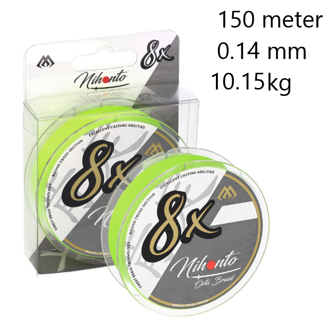 Nihonto Octa 8 braid Yellow 150 meter | 0.20 mm 18.10 kg