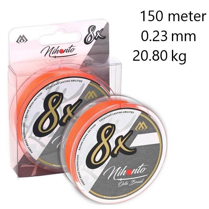 Nihonto Octa 8 braid Orange 150 meter | 0.12 mm 8.90 kg