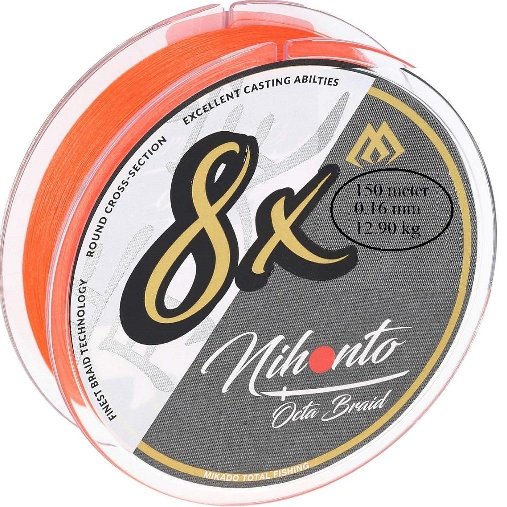 Nihonto Octa 8 braid Orange 150 meter | 0.14 mm 10.15 kg