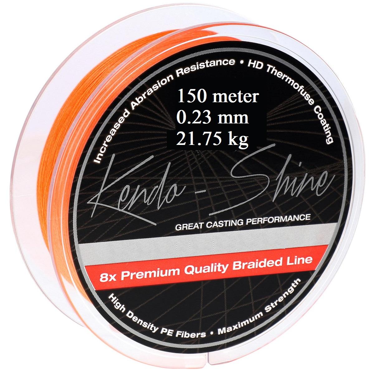 Kendo Shine 8 braid Orange 150 meter | 0.08 mm 5.17 kg