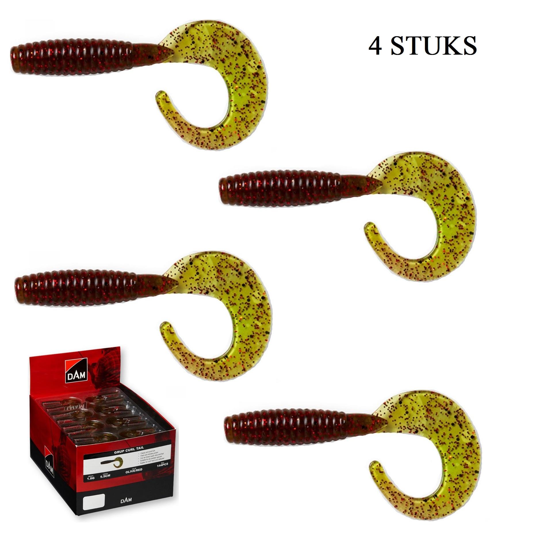 DAM Grup Curl Tail Twister 7cm | Olive Red (4pcs)