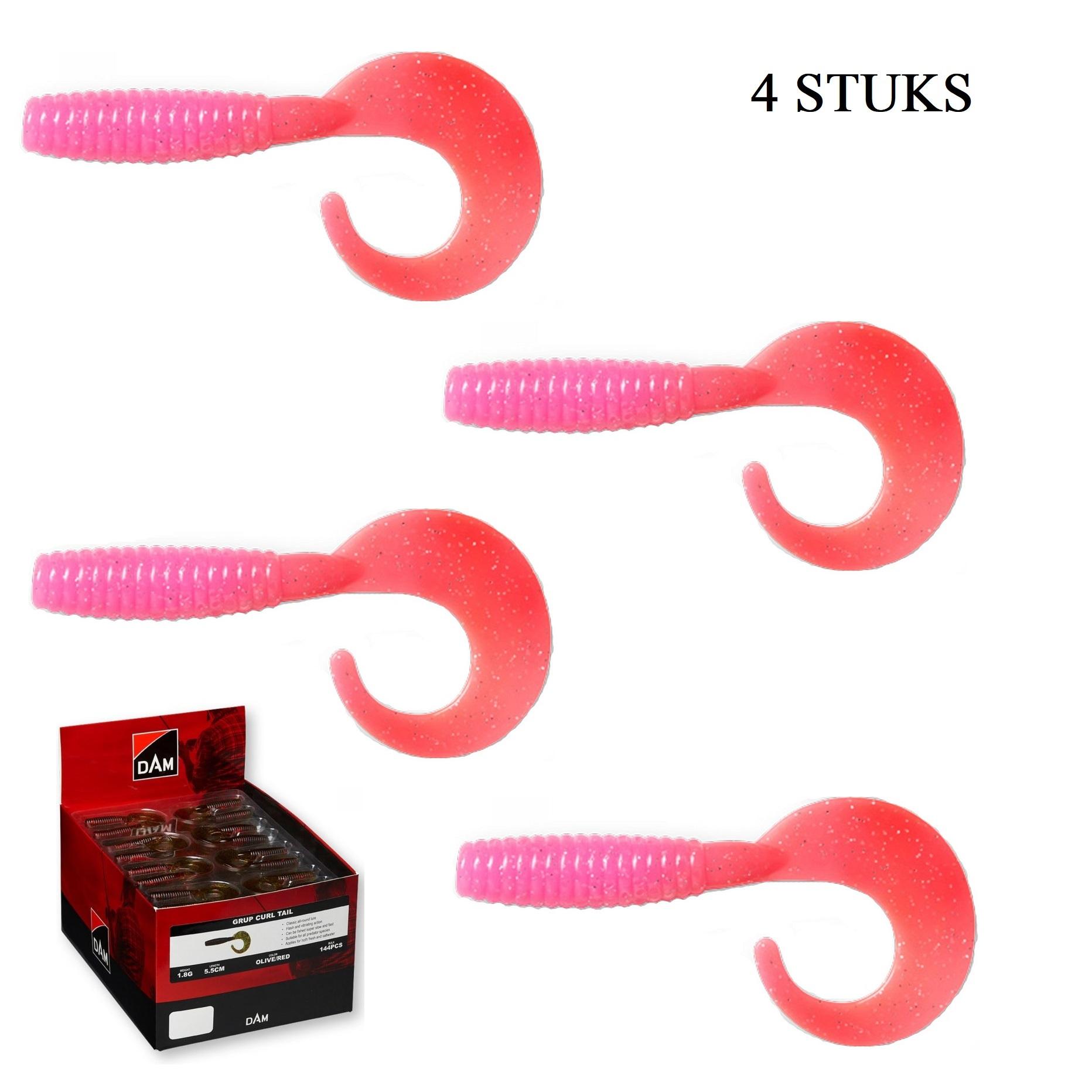 DAM Grup Curl Tail Twister 7cm | Red Silver (4pcs)