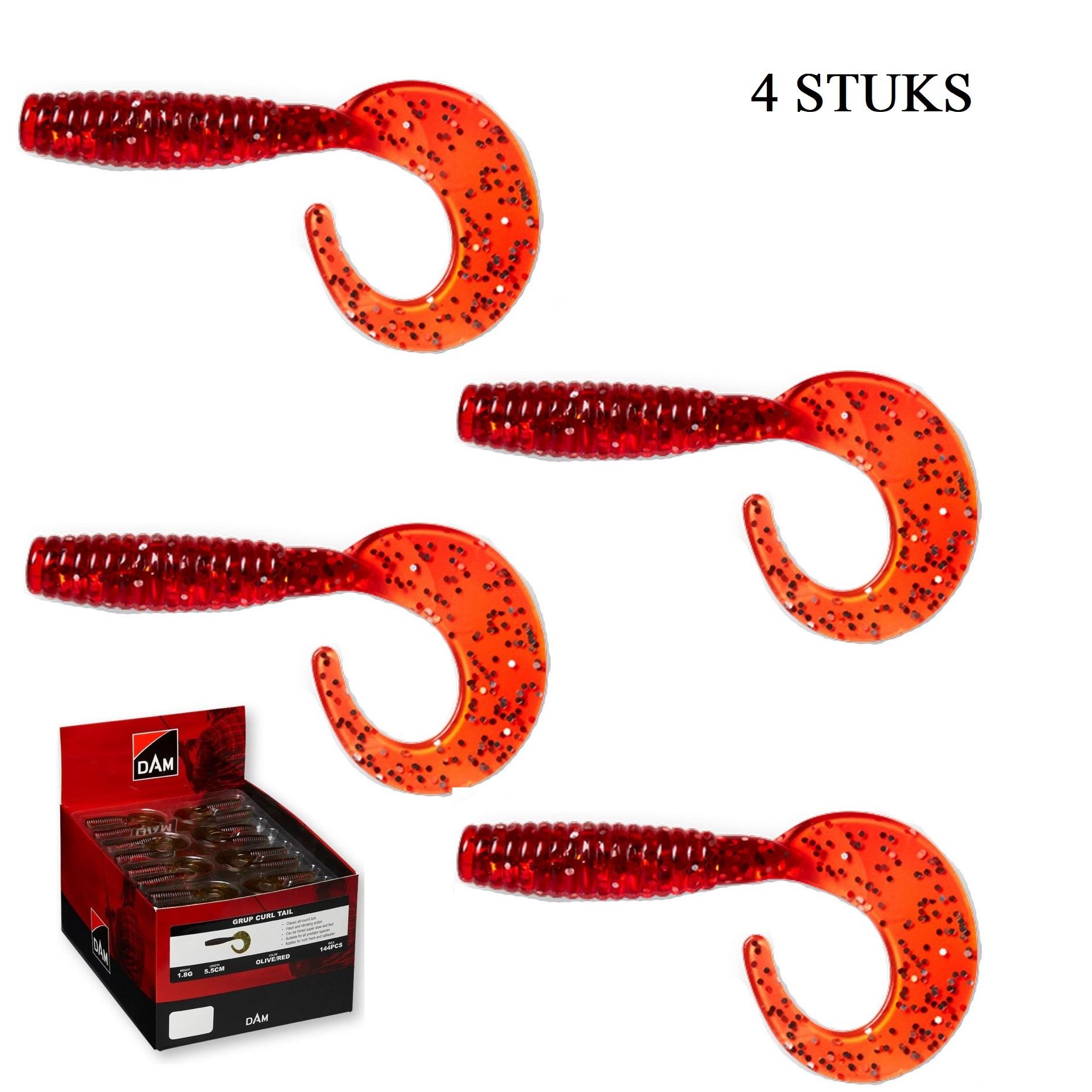DAM Grup Curl Tail Twister 7cm | Olive Red (4pcs)