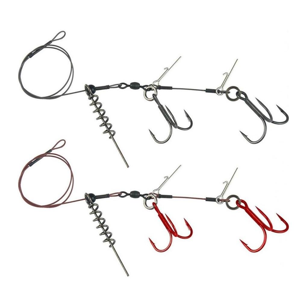 Savage Gear Line thru Corkscrew Rigs | 1x Dreg size 2 - 30cm - 22kg