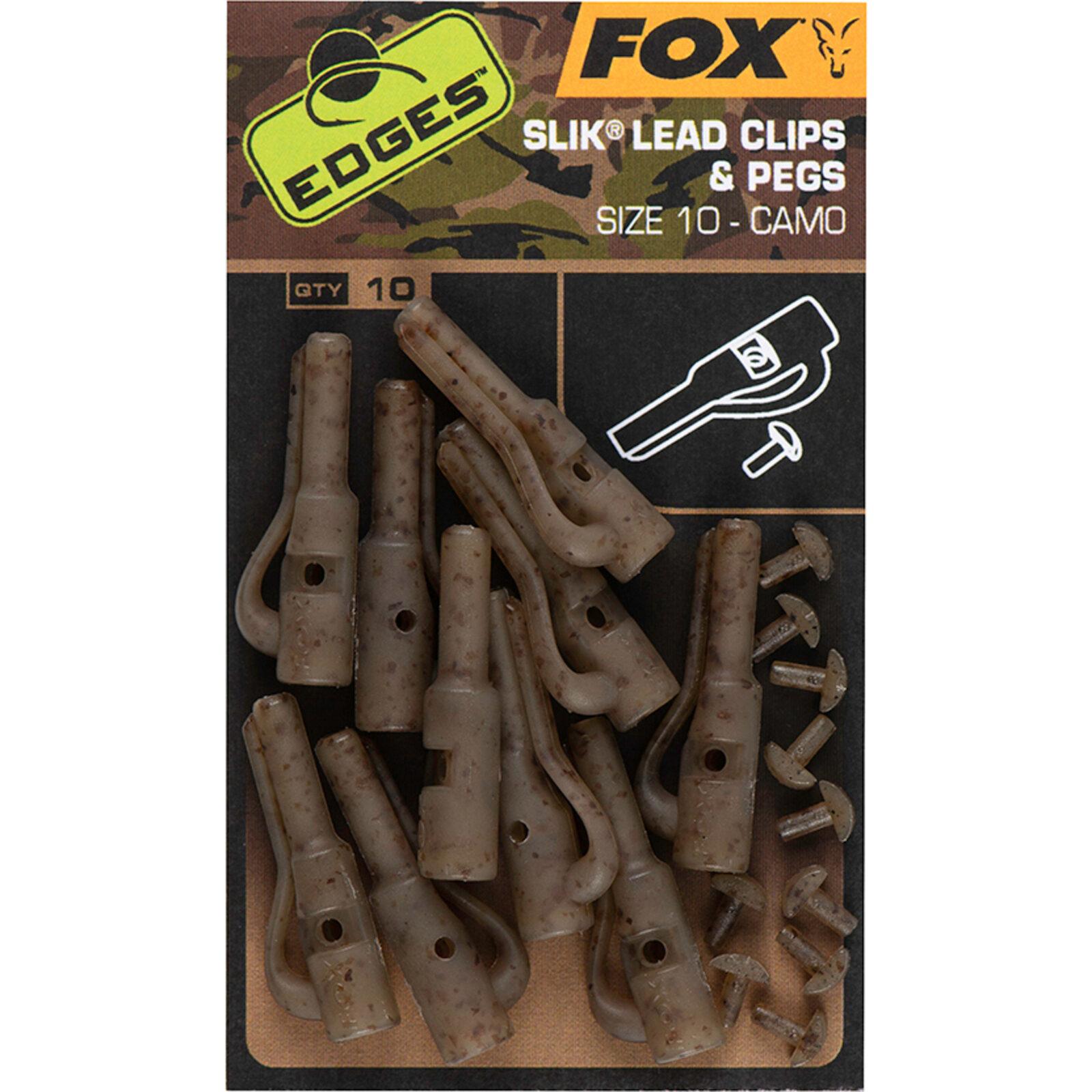 Fox Edges Camo Sz 10 Slik Lead Clip & Pegs