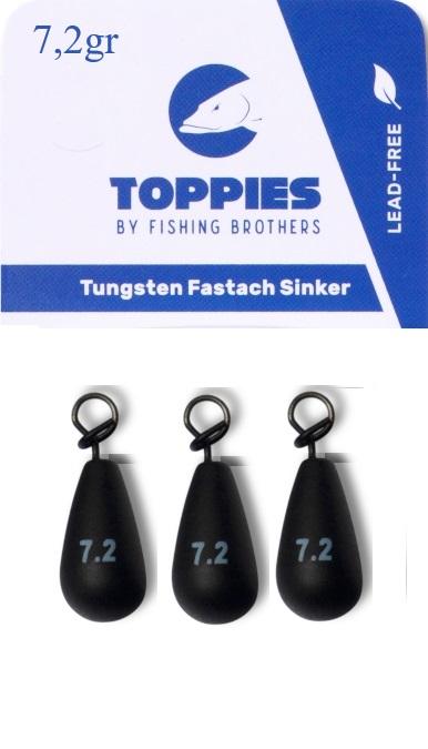 Toppies Fishing Tungsten Fast Sinkers | 7,2 gram 3 stuks