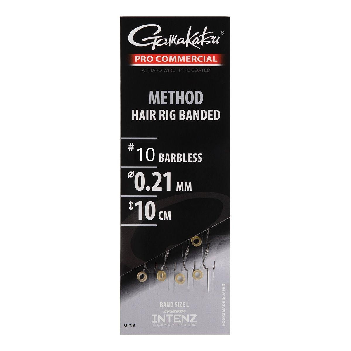 Gamakatsu Coars Pro Commercial Method Hair Rig Banded | 0.21mm H10 Lengte 10cm