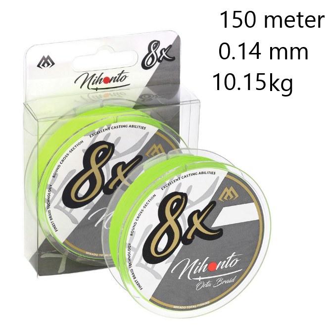 Nihonto Octa 8 braid Fluo Lemon 150 meter | 0.08 mm 5.15 kg
