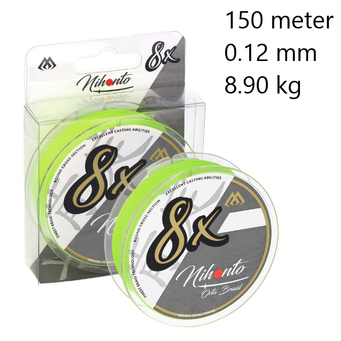 Nihonto Octa 8 braid Fluo Lemon 150 meter | 0.08 mm 5.15 kg