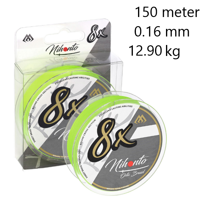 Nihonto Octa 8 braid Fluo Lemon 150 meter | 0.08 mm 5.15 kg