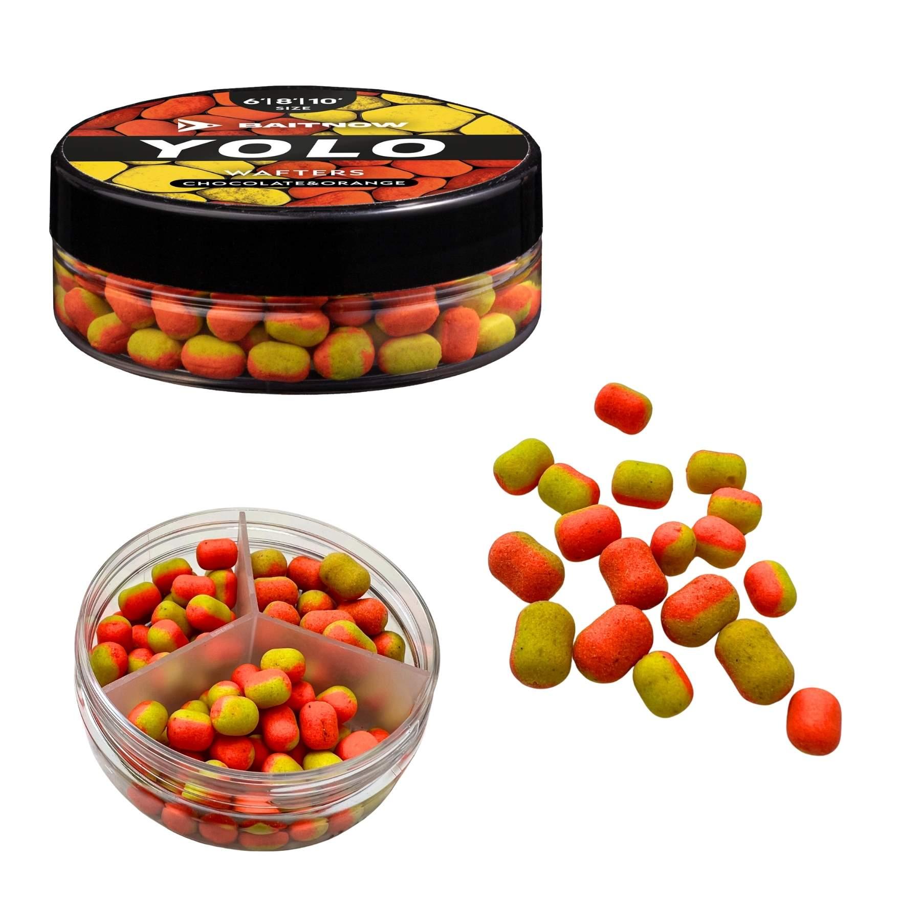Baitnow Method Feeder Wafters Yolo Orange-Yellow Chocolate orange Size 6-8-10mm