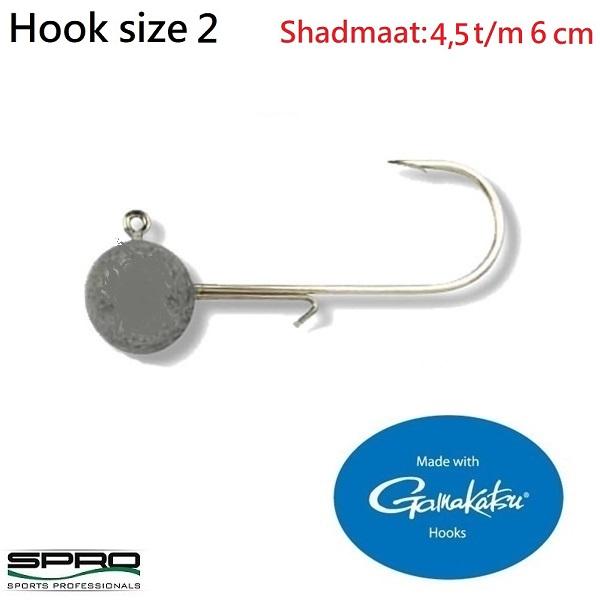Spro Round Jig head Hooks Size 2 (4 stuks)